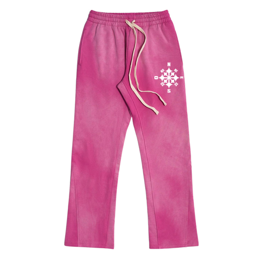 Compass Flared Sweatpants Pink