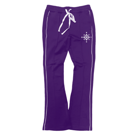 Compass Stack Track Pants Purple