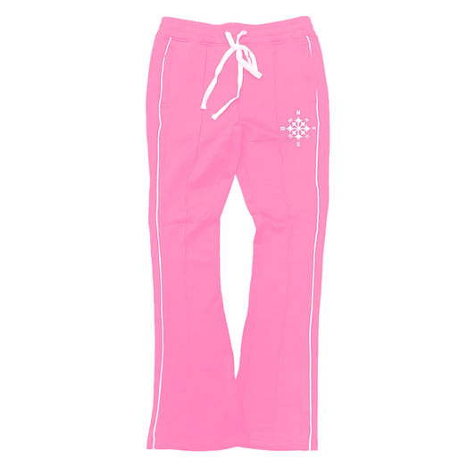 Compass Stack Track Pants Pink