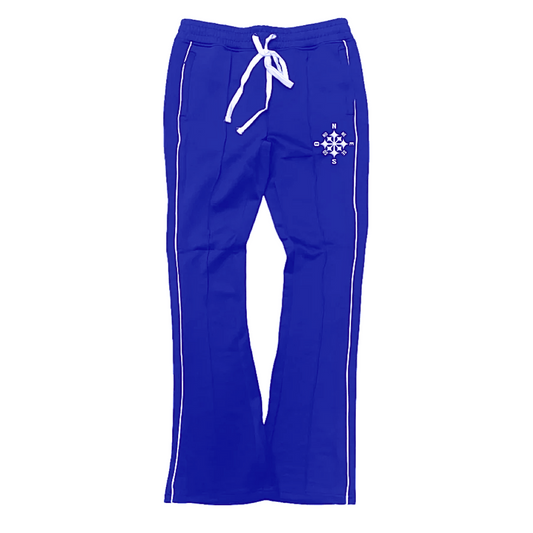 Compass Stack Track Pants blue