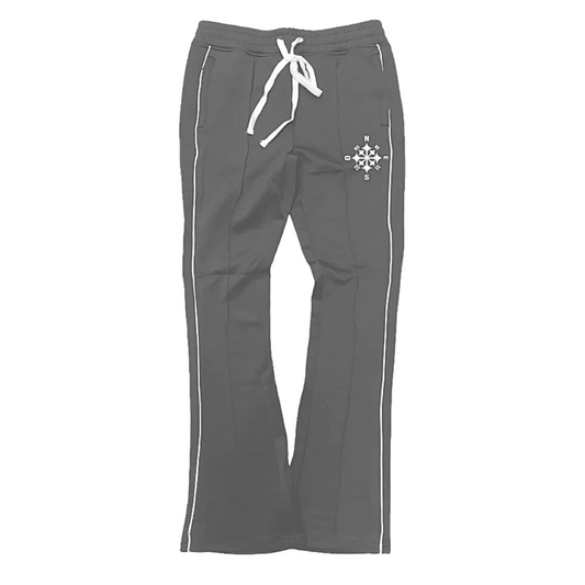 Compass Stack Track Pants Grey