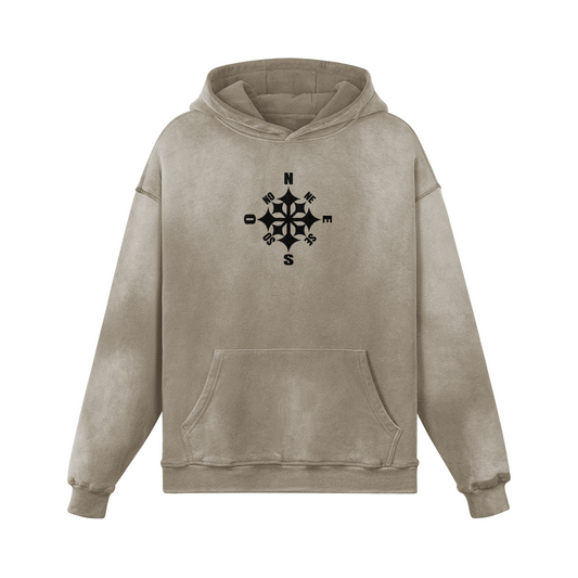 Hoodie Washed Compass beige